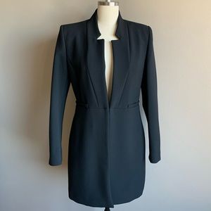Zara Inverted Lapel Longline Coat Blazer